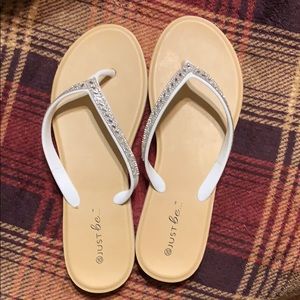 Rhinestone Flip Flops Size 10